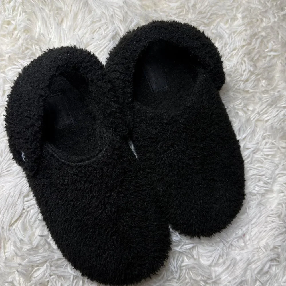 Crocs Black Fuzzy Slippers 4Y
